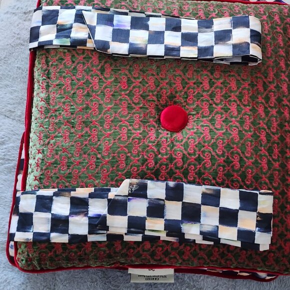 MACKENZIE CHILDS COURTLY CHECK/CHRISTMAS CHAIR PADS-SET OF 2 - Picture 4 of 6